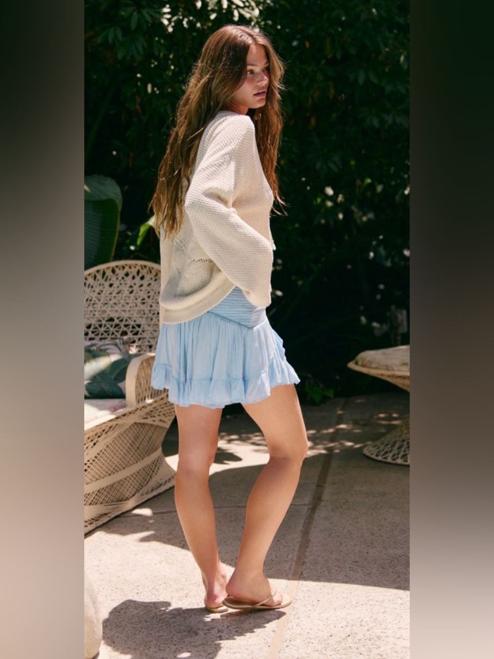 NWT Free People S Sunburst ☀️ Fauxchet Pullover Sweater in Summer Sand New - Picture 4 of 8